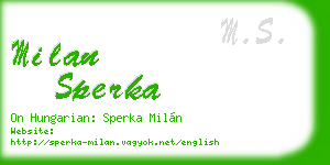 milan sperka business card